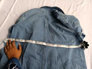 Women's Blue Denim Long Jacket