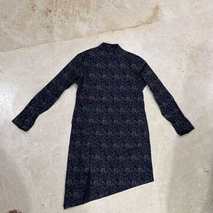 Designer Navy Blue Printed Kurta