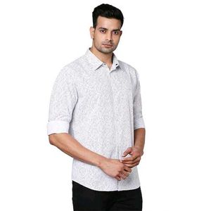 Patterned White Shirt