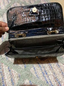 Black Chain Detail Crossbody Bag