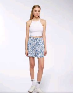 Optical White Camisoles Like Crop Top