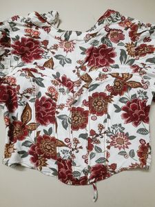 Corset Style Floral Crop Top