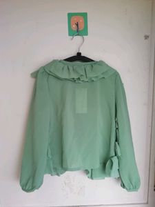 Cute Ruffled Green Blouse