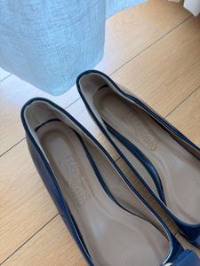 Salvatore Ferragaom Navy Blue Patent Heels