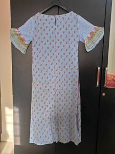 Biba Blue Floral Print Kurta