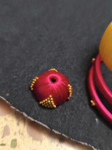 Pink &amp; Yellow Silk Thread Bangles