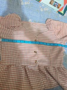 Cute Gingham Peplum Top