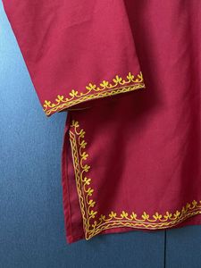 authentic Kashmiri Embroidered Red Kurta