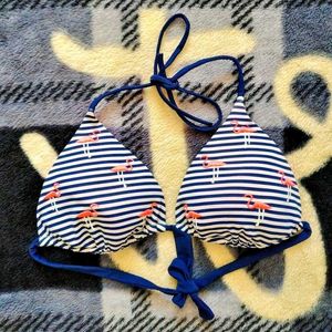 Flamingo Striped Bikini Top