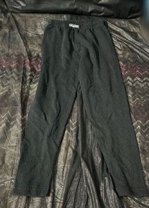 Black Ribbed Warmer Pants