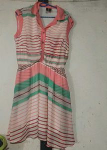 Striped Button-Down Dress