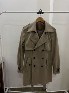 AYA MORIE CLASSIC BEIGE DRAPED TRENCH COAT
