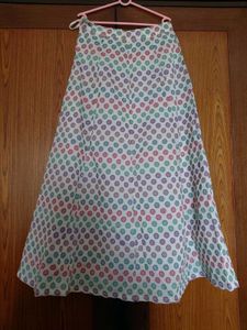 Flowy Midi Skirt with Floral Ethnic Print