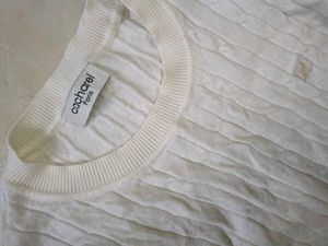 White Cable Knit Top