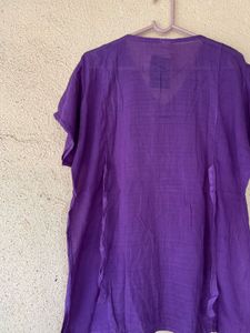 Vibrant Purple Embroidered Kurta Top