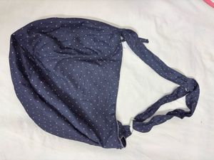 Navy Polka Dot Hobo Bag