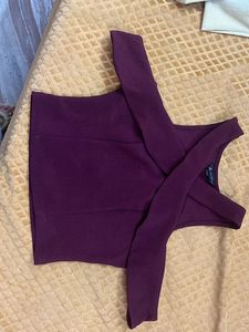 American Eagle Purple Criss-Cross Crop Top