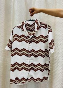 Men's White Chevron Print Shirt
