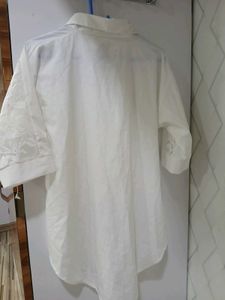 Elegant White Lace Detail shirt