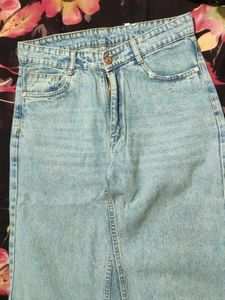 Light Wash Denim Maxi Skirt