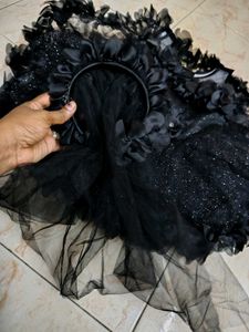 New Black Embellished kids frock