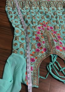 Beautiful Teal Ethnic Skirt Suit