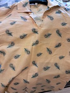 Boys peacock feather Print Kurta