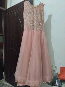 Stunning Peach Embellished Gown