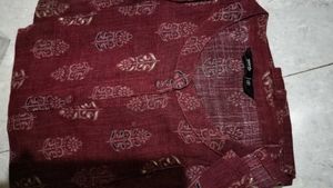 Maroon Printed Kurta