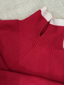 Vibrant Red Mock Neck Sweater