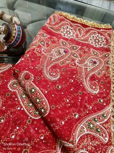 Red Colour Full Size Heavy Chunri 😍😍 Grab Fa