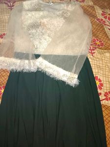 Elegant White Fringed Gown