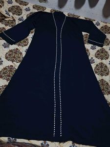 Neavy Blue Abaya/Burkha with White Trim