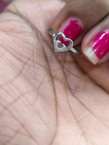 92.5 Heart-Shaped Silver Ring  with hallmark