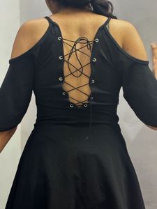 Chic Black Cold Shoulder Dress