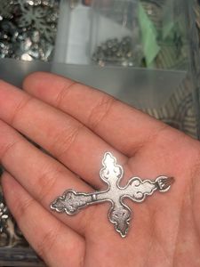 Cross Pendant Necklace pink diamond Charm