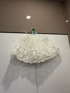kids White Embroidered Skirt