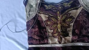 brown rich embroidery gown