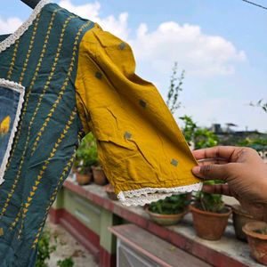 fabric Printed embroidery Kurta