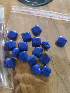 Vibrant Blue Square Beads