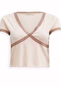 Lace Trim Cropped Top