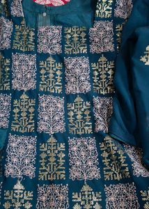 Beautiful Teal Kurta Set with Dupatta