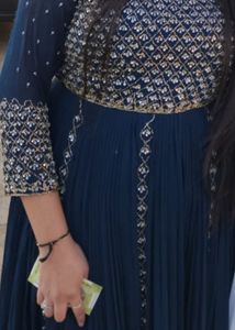 Blue Embroidered Gown