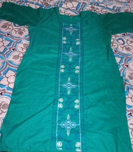 Women's Elegant Cotton Kurti – Available in Sea Gr