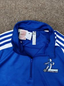Adidas Blue 1/4 Zip Football Training Top