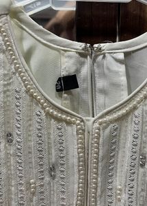 Stunning White Embellished Kurta Set
