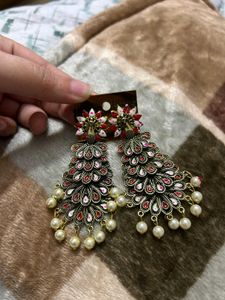 Elegant Peacock Drop Earrings