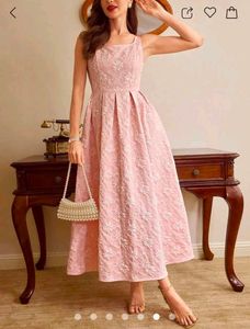 Chic Pink Lace Dress with Sequins
