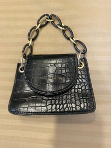 Stylish Black Croc Embossed Handbag