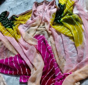 Vibrant Tie-Dye Saree